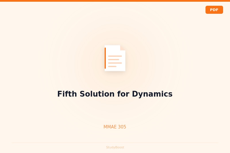 Fifth Solution for Dynamics