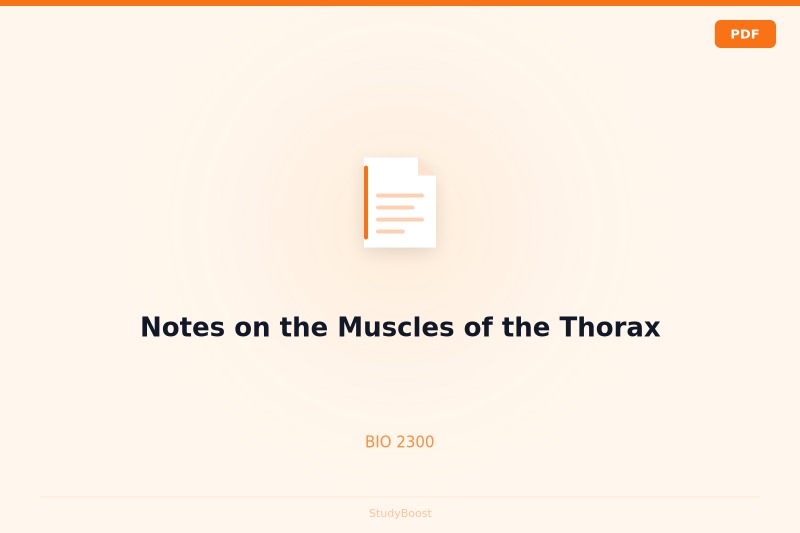 Notes on the Muscles of the Thorax