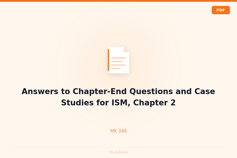 Answers to Chapter-End Questions and Case Studies for ISM, Chapter 2