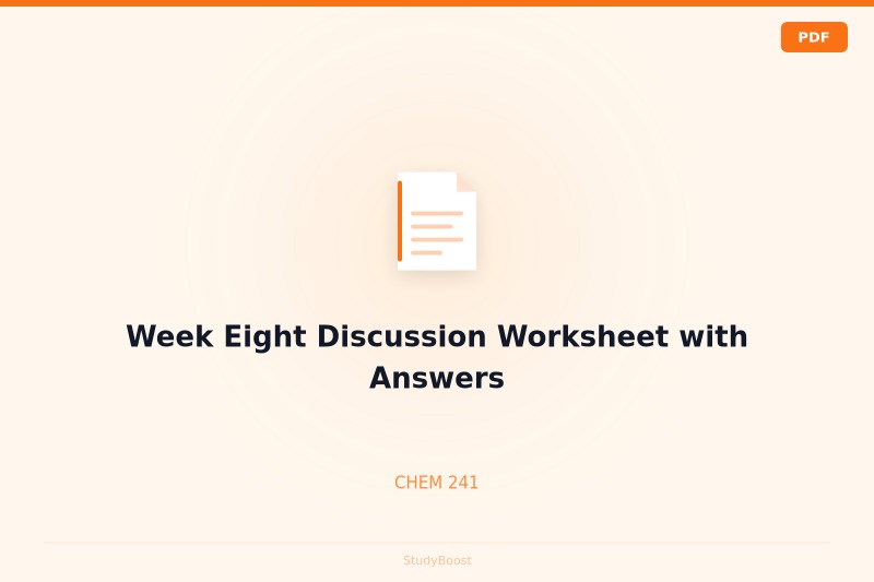 Week Eight Discussion Worksheet with Answers