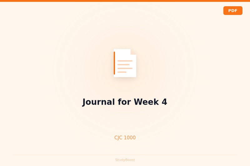 Journal for Week 4