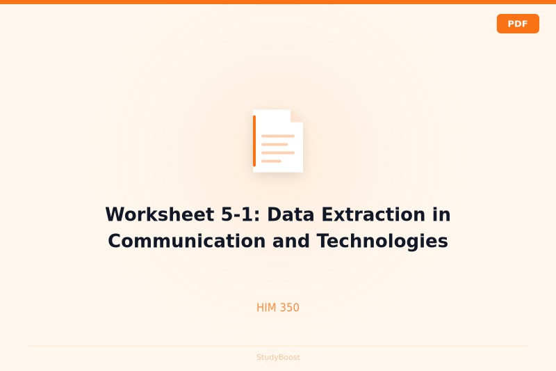 Worksheet 5-1: Data Extraction in Communication and Technologies