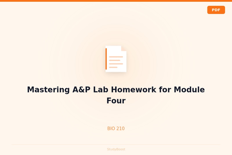 Mastering A&P Lab Homework for Module Four