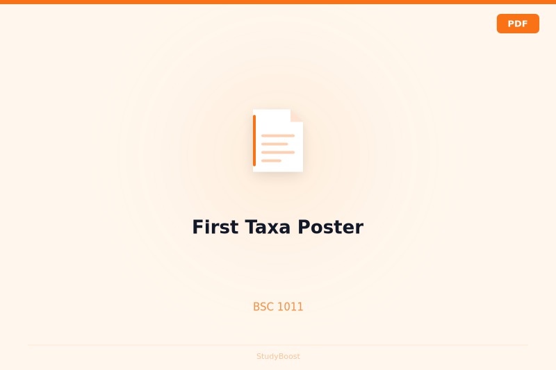 First Taxa Poster