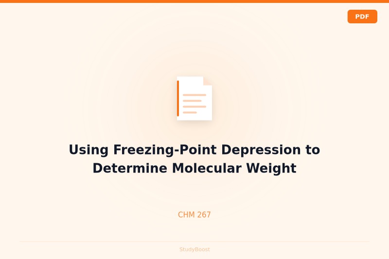 Using Freezing-Point Depression to Determine Molecular Weight
