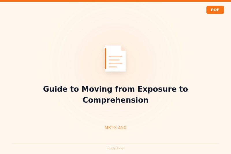 Guide to Moving from Exposure to Comprehension