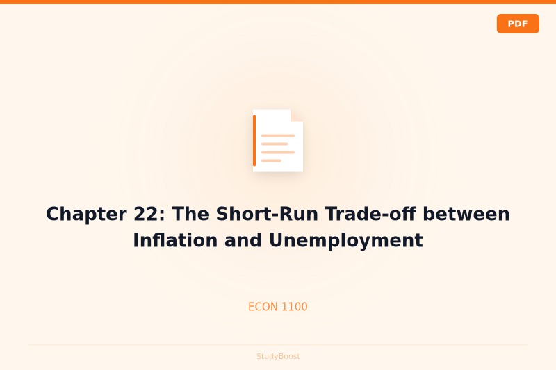 Chapter 22: The Short-Run Trade-off between Inflation and Unemployment