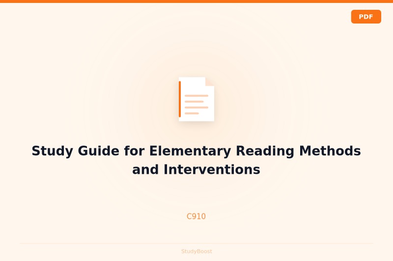 Study Guide for Elementary Reading Methods and Interventions