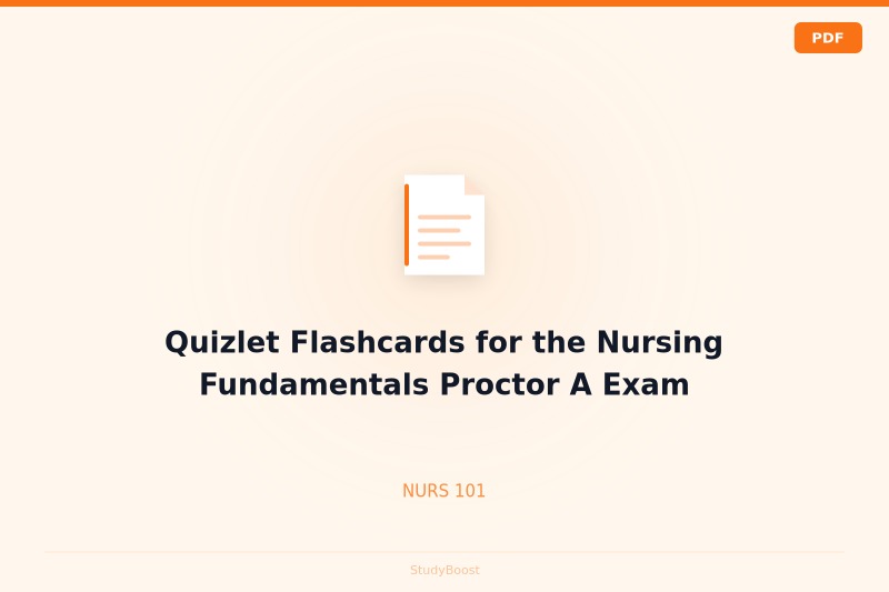 Quizlet Flashcards for the Nursing Fundamentals Proctor A Exam