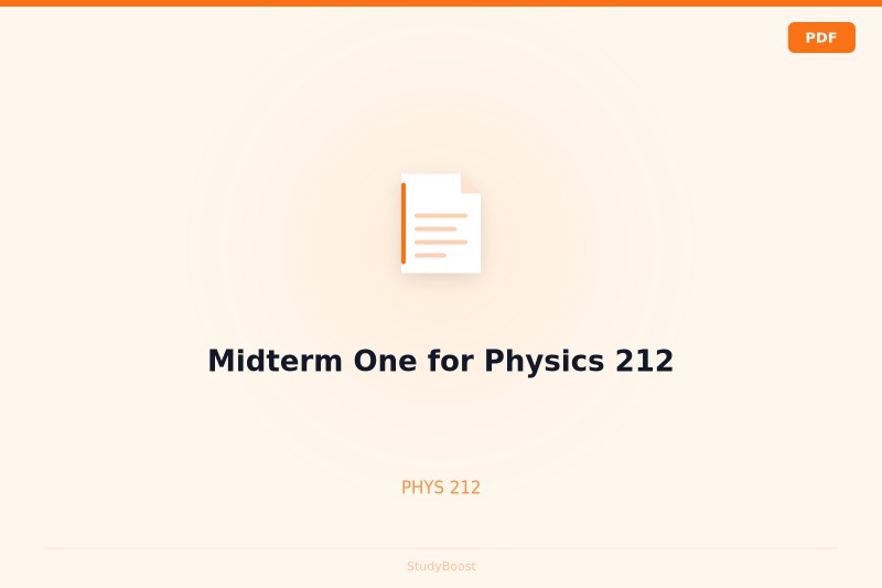 Midterm One for Physics 212