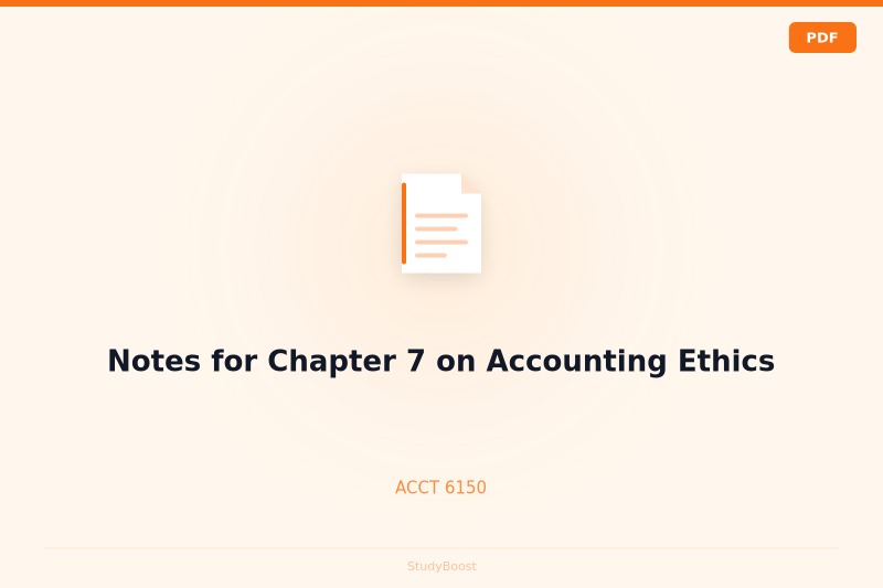 Notes for Chapter 7 on Accounting Ethics