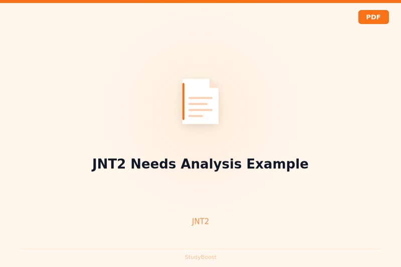 JNT2 Needs Analysis Example