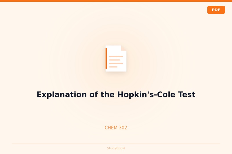Explanation of the Hopkin's-Cole Test