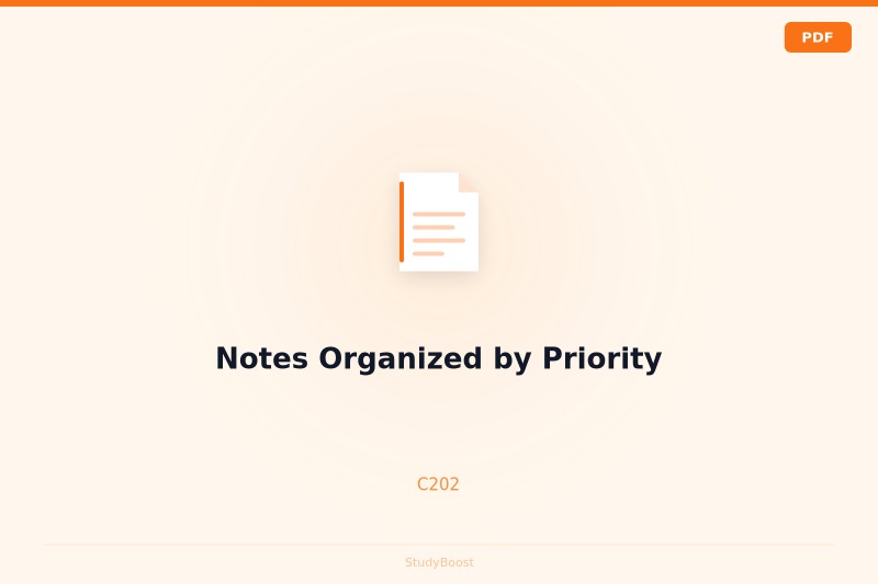 Notes Organized by Priority