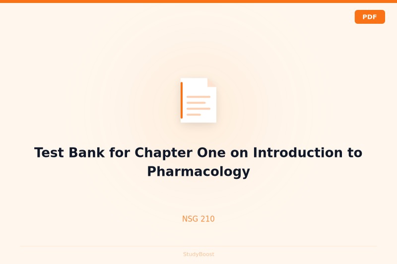 Test Bank for Chapter One on Introduction to Pharmacology