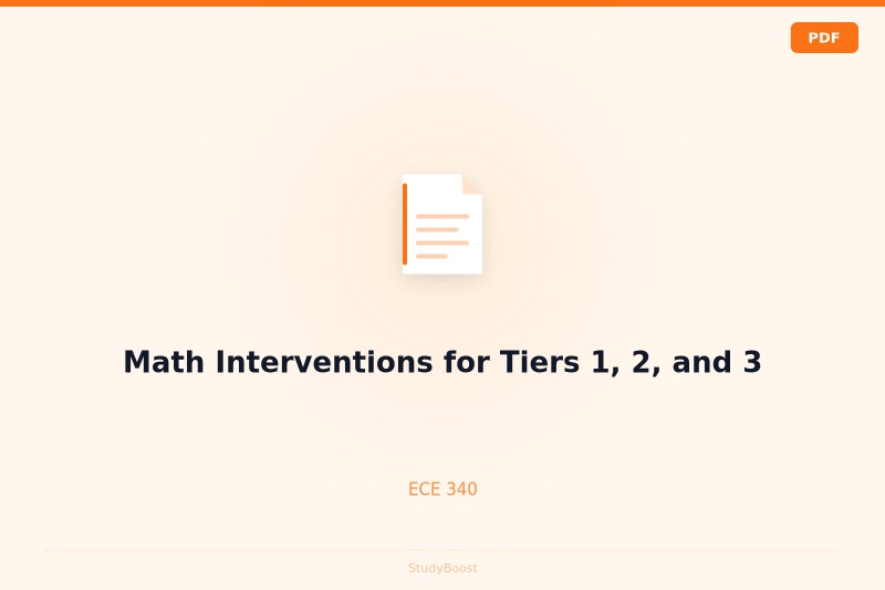 Math Interventions for Tiers 1, 2, and 3