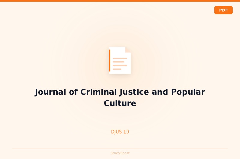 Journal of Criminal Justice and Popular Culture