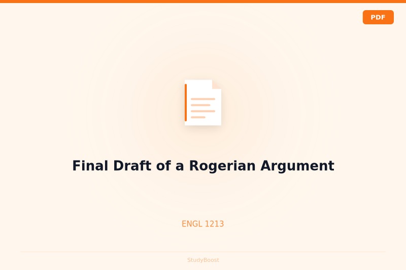 Final Draft of a Rogerian Argument