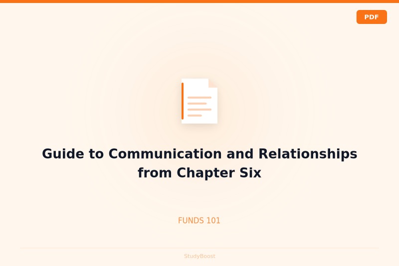 Guide to Communication and Relationships from Chapter Six