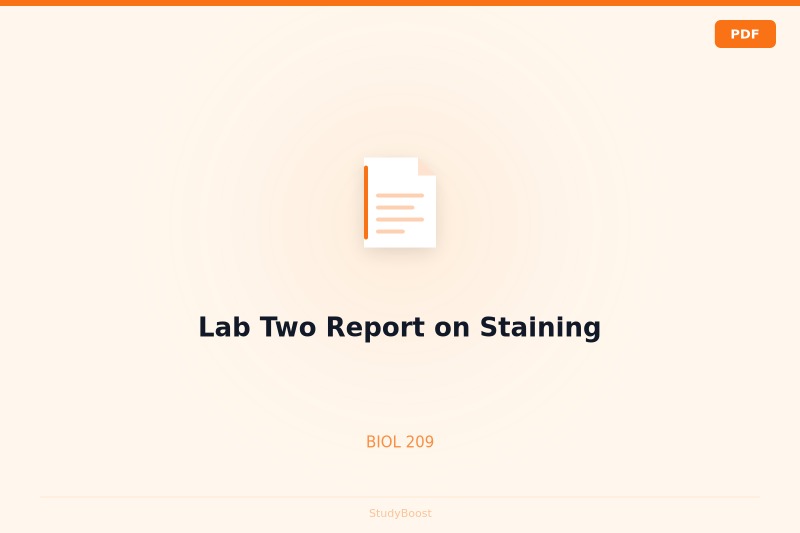 Lab Two Report on Staining