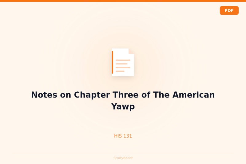 Notes on Chapter Three of The American Yawp