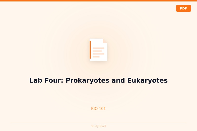 Lab Four: Prokaryotes and Eukaryotes