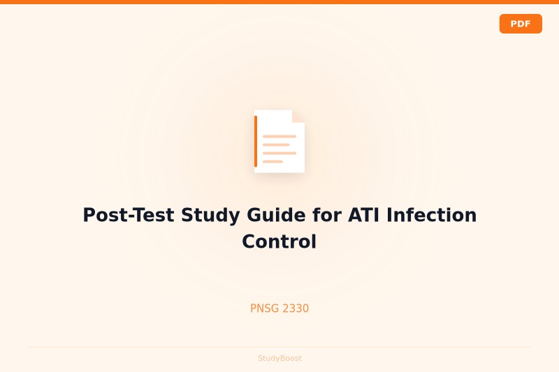Post-Test Study Guide for ATI Infection Control