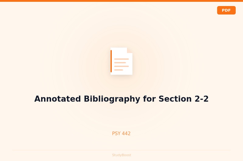 Annotated Bibliography for Section 2-2