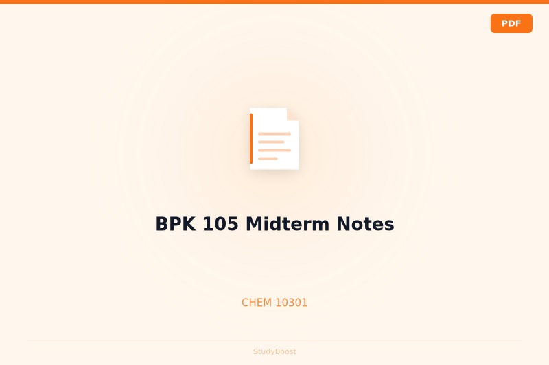 BPK 105 Midterm Notes