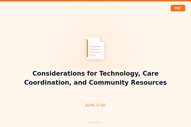 Considerations for Technology, Care Coordination, and Community Resources
