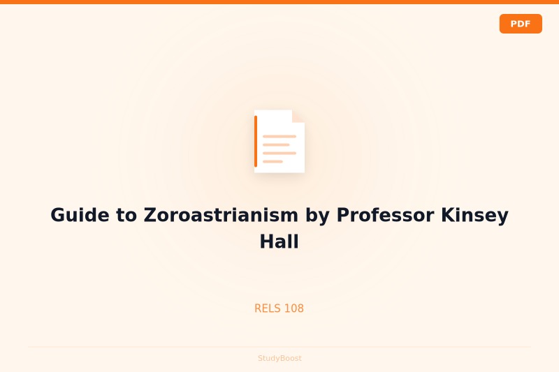Guide to Zoroastrianism by Professor Kinsey Hall