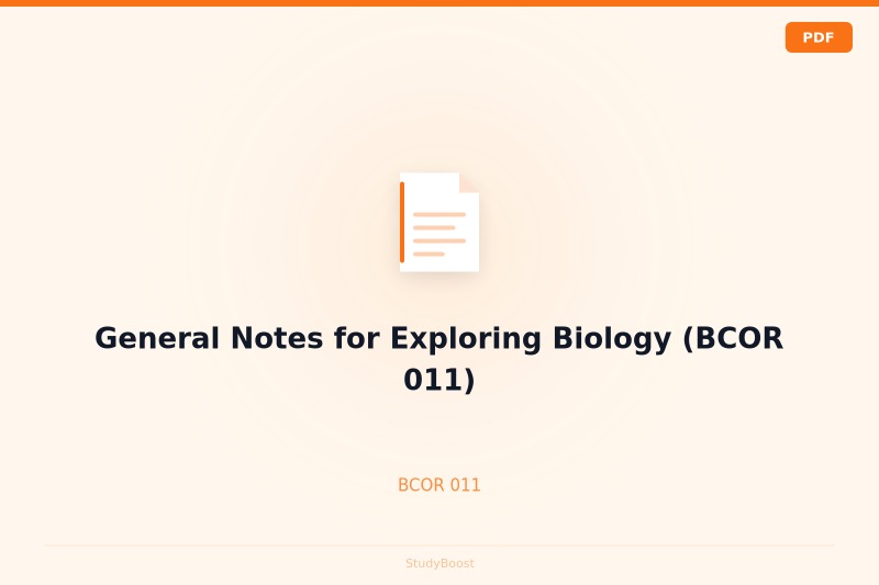 General Notes for Exploring Biology (BCOR 011)