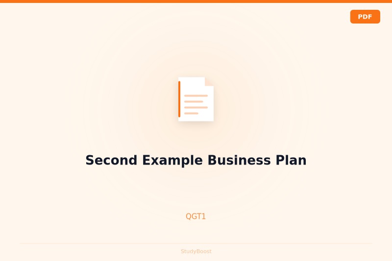 Second Example Business Plan