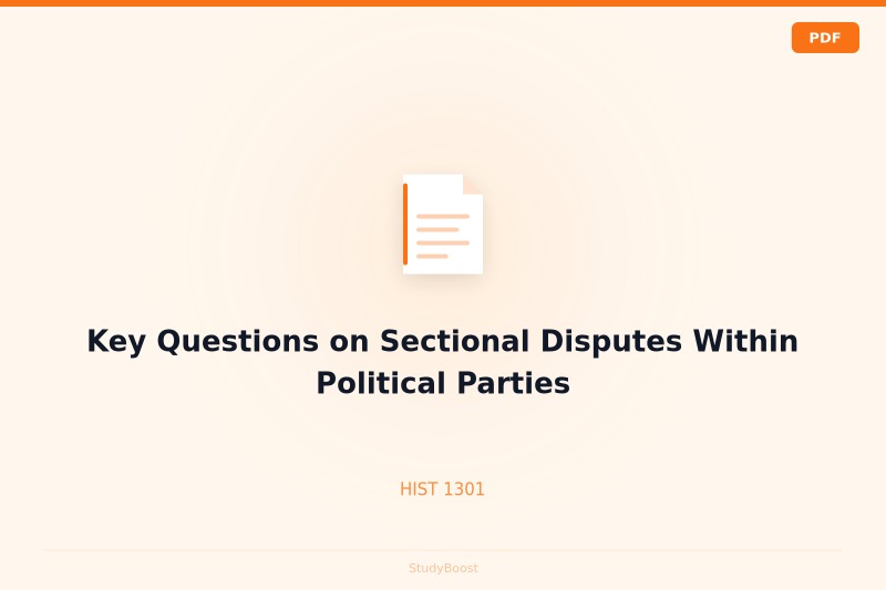 Key Questions on Sectional Disputes Within Political Parties