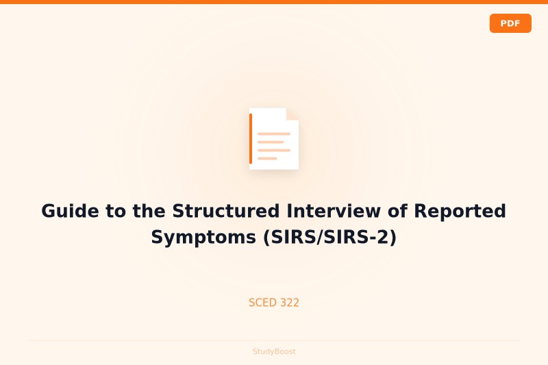 Guide to the Structured Interview of Reported Symptoms (SIRS/SIRS-2)