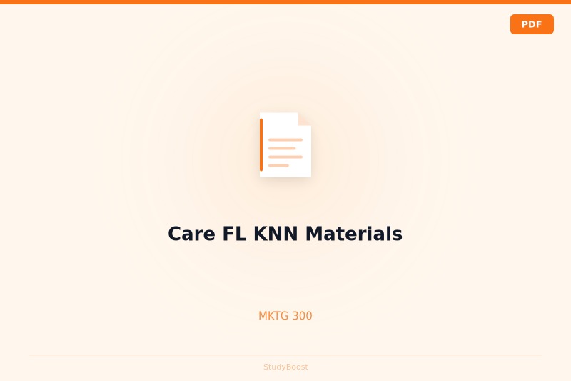 Care FL KNN Materials