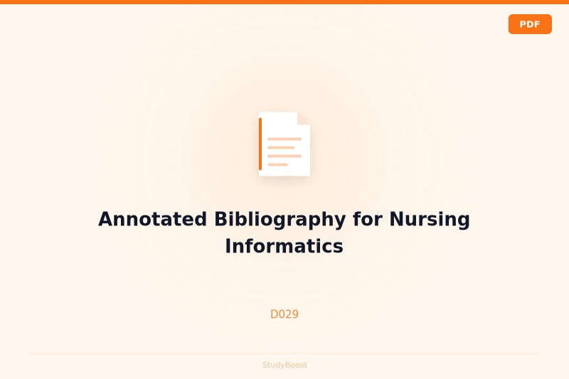 Annotated Bibliography for Nursing Informatics