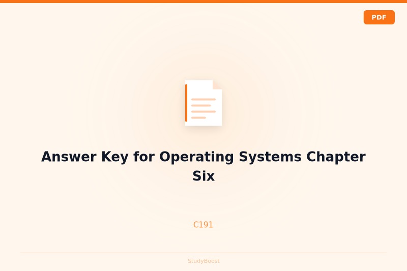 Answer Key for Operating Systems Chapter Six