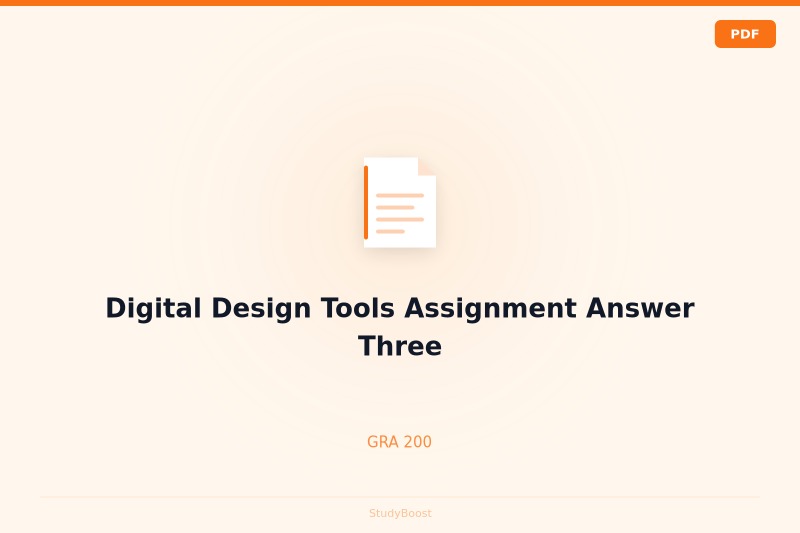 Digital Design Tools Assignment Answer Three