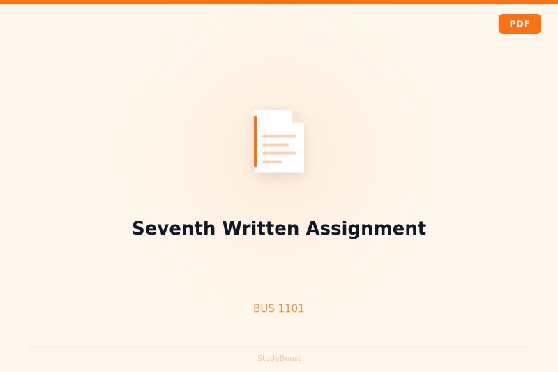 Seventh Written Assignment
