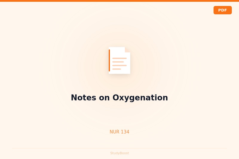 Notes on Oxygenation