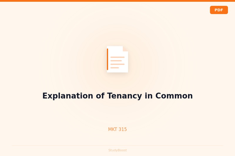 Explanation of Tenancy in Common