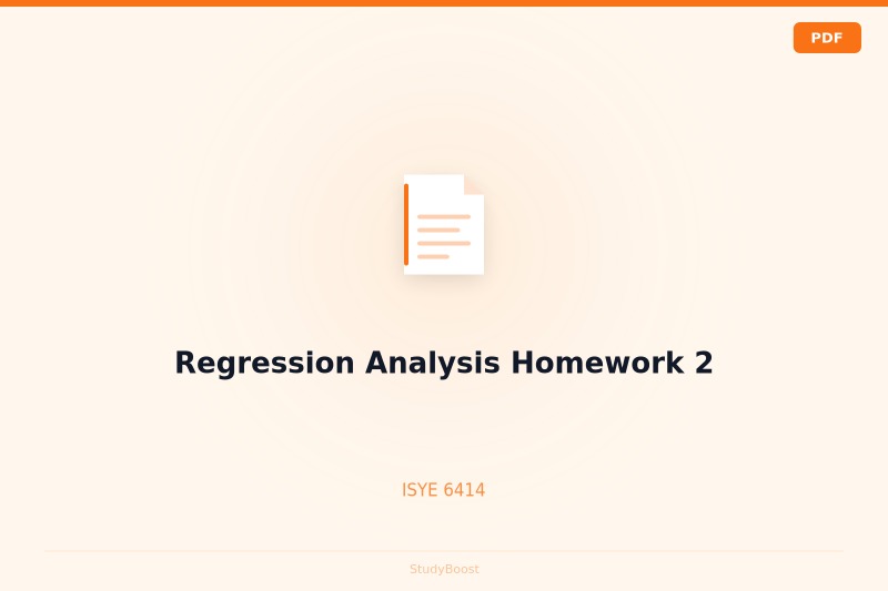 Regression Analysis Homework 2