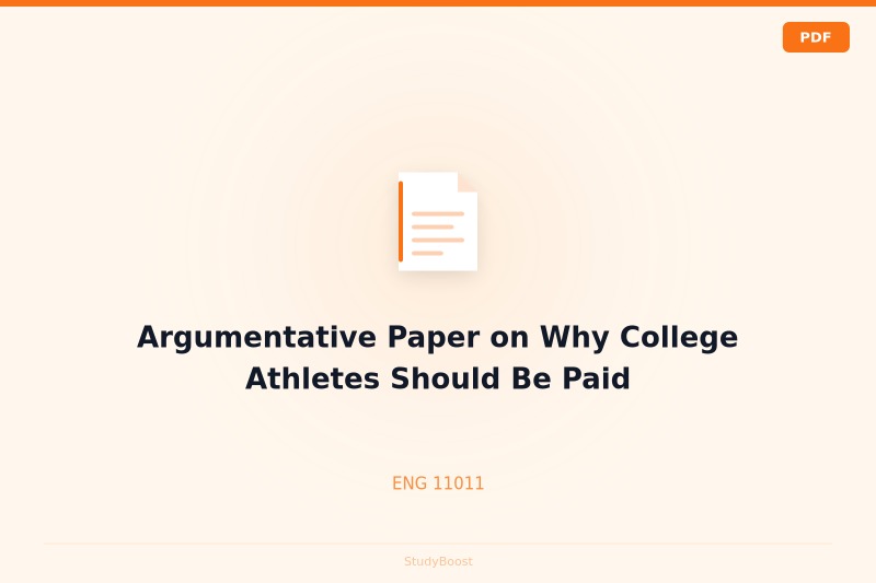 Argumentative Paper on Why College Athletes Should Be Paid