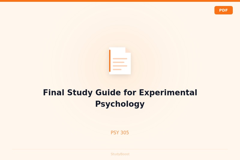 Final Study Guide for Experimental Psychology