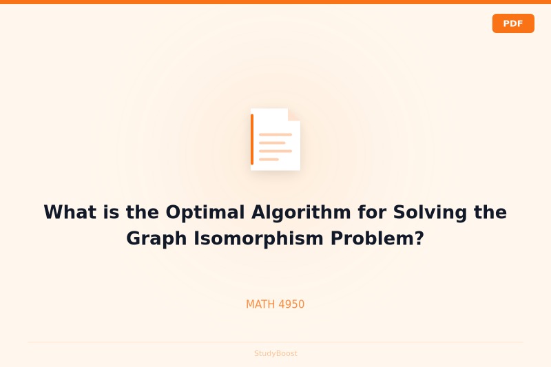 What is the Optimal Algorithm for Solving the Graph Isomorphism Problem?