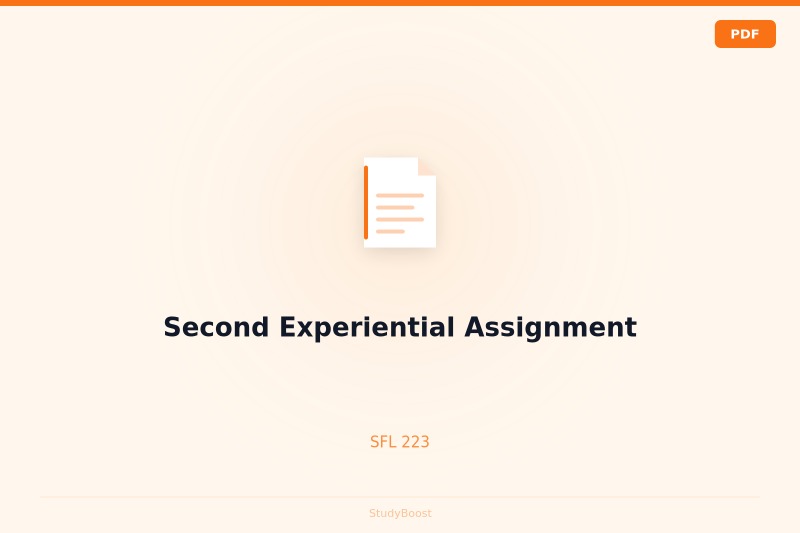 Second Experiential Assignment