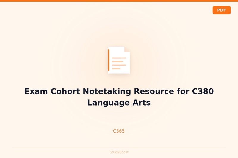 Exam Cohort Notetaking Resource for C380 Language Arts