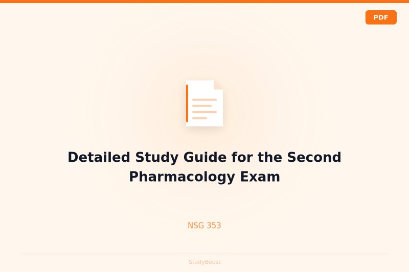 Detailed Study Guide for the Second Pharmacology Exam