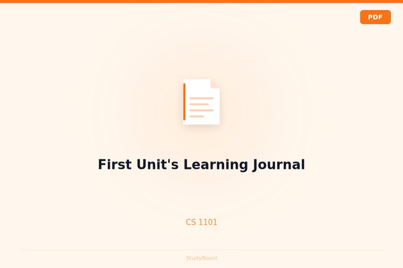 First Unit's Learning Journal